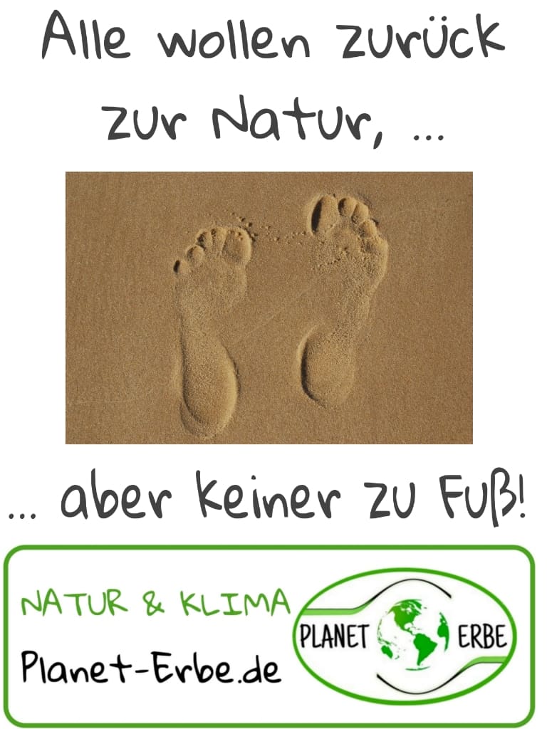 Alle wollen zurück zur Natur, aber keiner zu Fuß